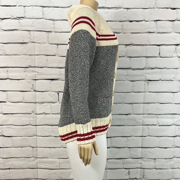 NWT Canadiana Eco Cotton Cardigan Womens Medium Chunky Knit Buttons Long… - Picture 5 of 8